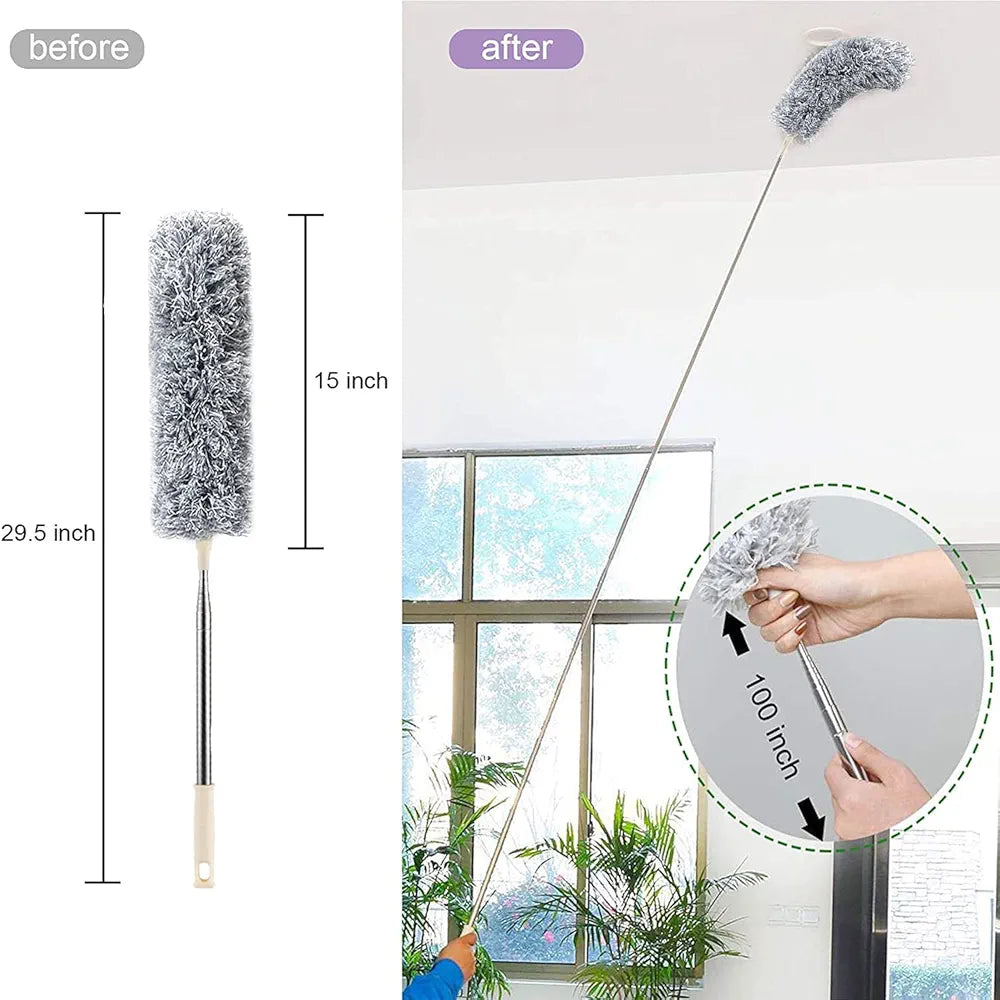 Game Z Hub 2025 Upgraded Long Handle Microfiber Feather Fan Ceiling Duster for Dust Cleaning with extendable Pole 100 Inch