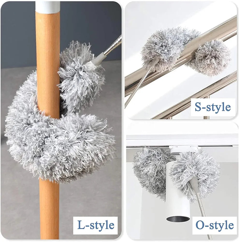 Game Z Hub 2025 Upgraded Long Handle Microfiber Feather Fan Ceiling Duster for Dust Cleaning with extendable Pole 100 Inch