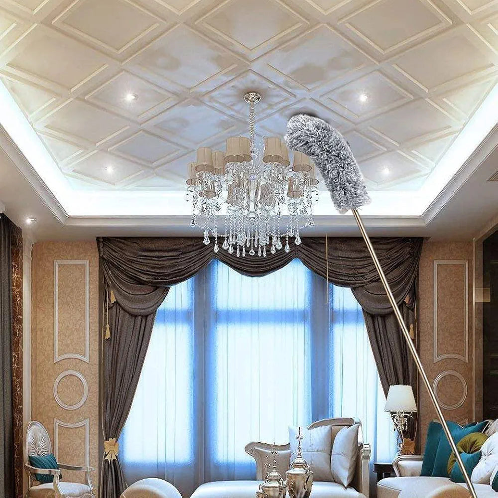 Game Z Hub 2025 Upgraded Long Handle Microfiber Feather Fan Ceiling Duster for Dust Cleaning with extendable Pole 100 Inch