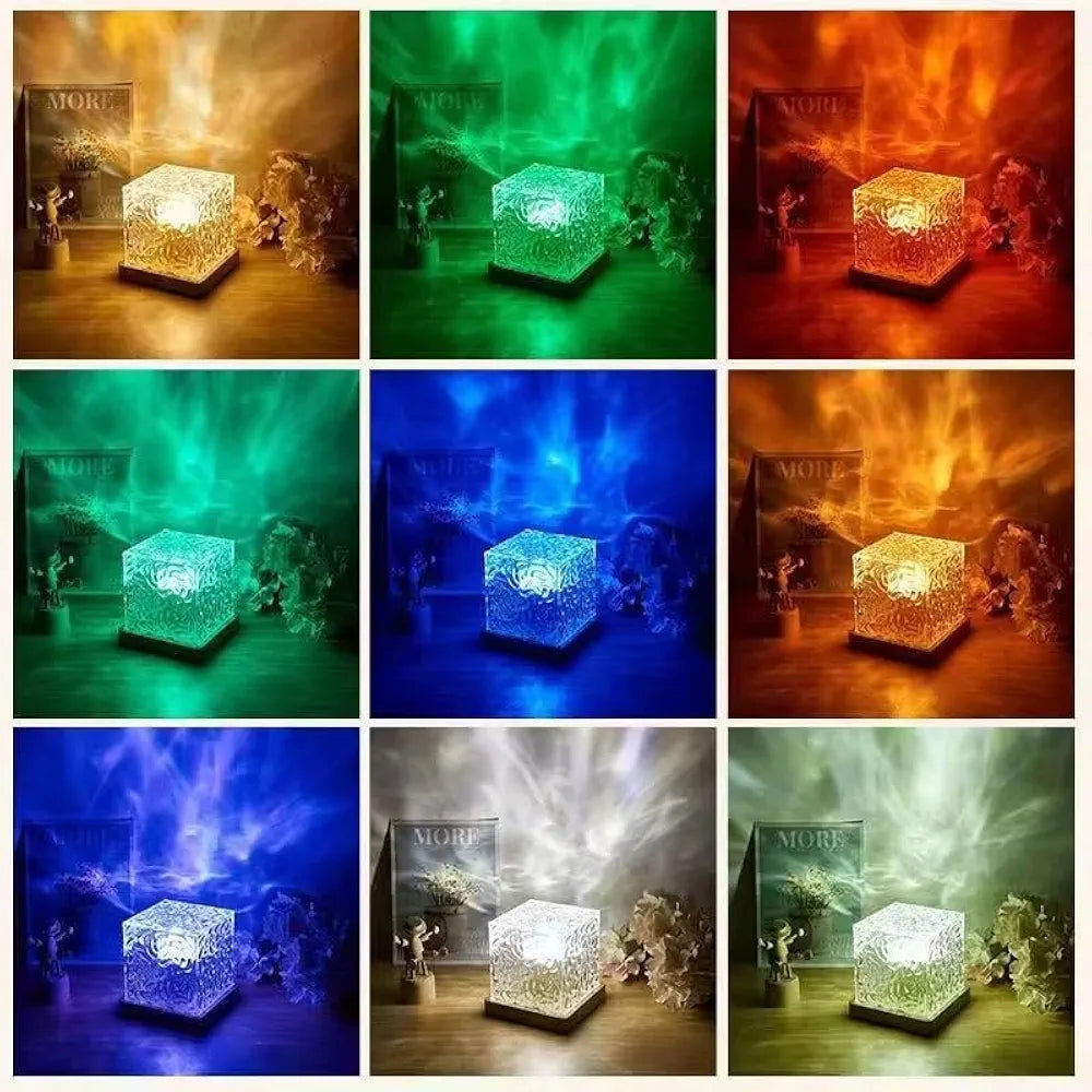 inulec Abs Ocean Wave Night Light Projector Lamp, 3D Water Wave Effec,