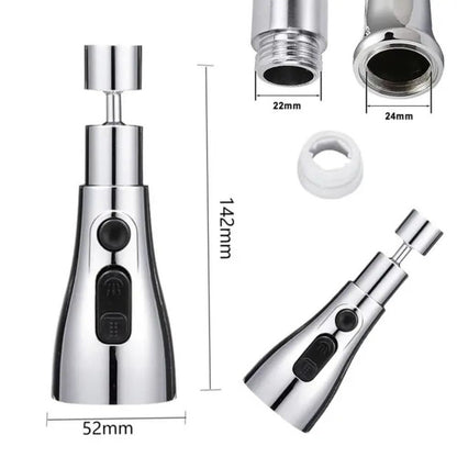 3 in 1 mode Splash head for kitchen sink tap, Universal fit, Chrome finish, pack of 1