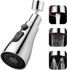 3 in 1 mode Splash head for kitchen sink tap, Universal fit, Chrome finish, pack of 1
