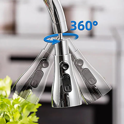3 in 1 mode Splash head for kitchen sink tap, Universal fit, Chrome finish, pack of 1