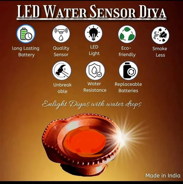 LED Light Water Sensor Diyas Plastic with, Ambient Lights, (Pack of 12/24/36)