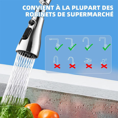 3 in 1 mode Splash head for kitchen sink tap, Universal fit, Chrome finish, pack of 1