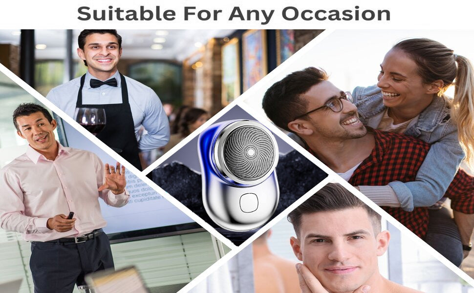 Mini Electric Shaver, Mini Electric Razor Shavers For Men, Rechargeable Shaver Easy One-Button Use