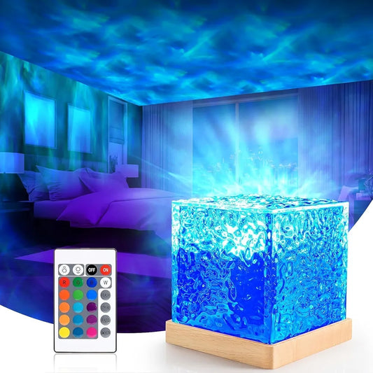 inulec Abs Ocean Wave Night Light Projector Lamp, 3D Water Wave Effec,