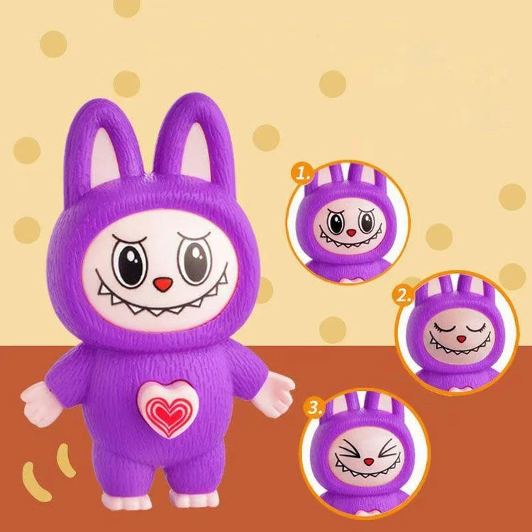 Labubu Face Changing Keychain Doll Figure Toy 3 Faces