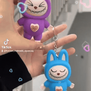 Labubu Face Changing Keychain Doll Figure Toy 3 Faces