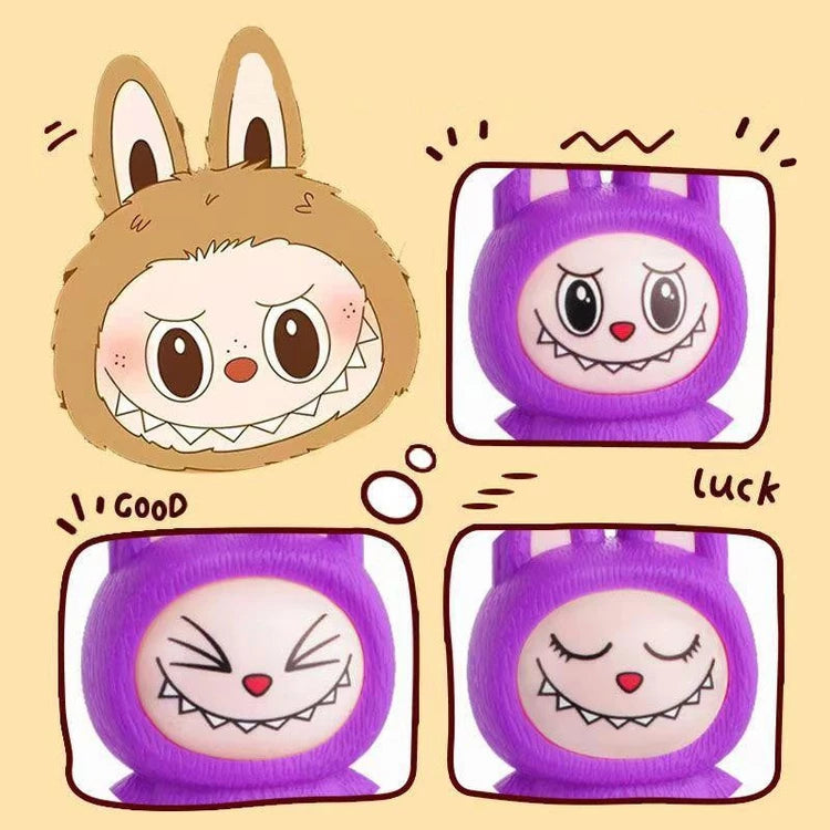 Labubu Face Changing Keychain Doll Figure Toy 3 Faces