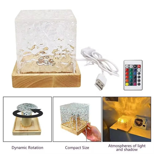 inulec Abs Ocean Wave Night Light Projector Lamp, 3D Water Wave Effec,