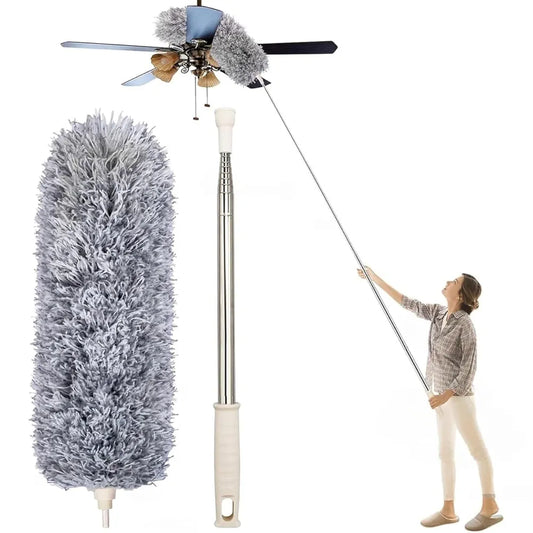 Game Z Hub 2025 Upgraded Long Handle Microfiber Feather Fan Ceiling Duster for Dust Cleaning with extendable Pole 100 Inch