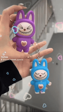 Labubu Face Changing Keychain Doll Figure Toy 3 Faces