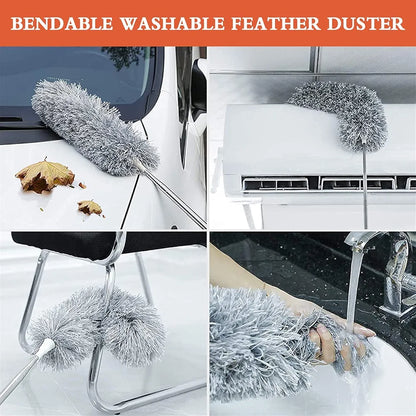 Game Z Hub 2025 Upgraded Long Handle Microfiber Feather Fan Ceiling Duster for Dust Cleaning with extendable Pole 100 Inch